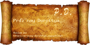 Prónay Dorottya névjegykártya